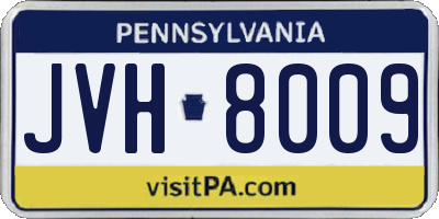 PA license plate JVH8009