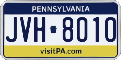 PA license plate JVH8010