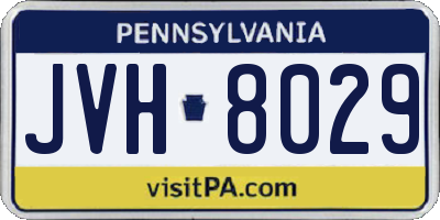 PA license plate JVH8029