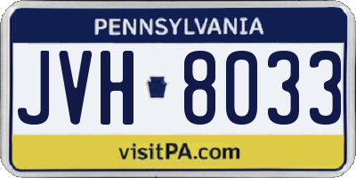 PA license plate JVH8033