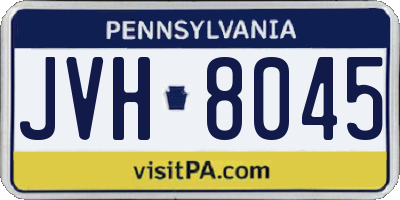 PA license plate JVH8045