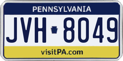 PA license plate JVH8049
