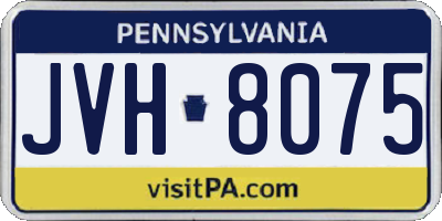 PA license plate JVH8075