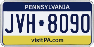 PA license plate JVH8090
