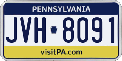 PA license plate JVH8091