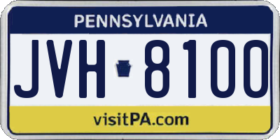PA license plate JVH8100