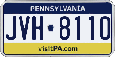PA license plate JVH8110