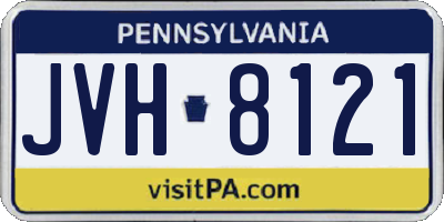 PA license plate JVH8121