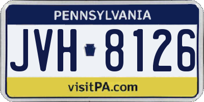 PA license plate JVH8126