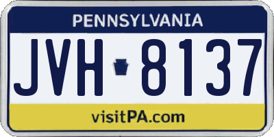 PA license plate JVH8137