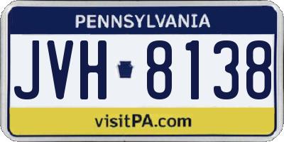 PA license plate JVH8138