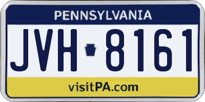 PA license plate JVH8161