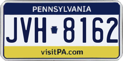 PA license plate JVH8162
