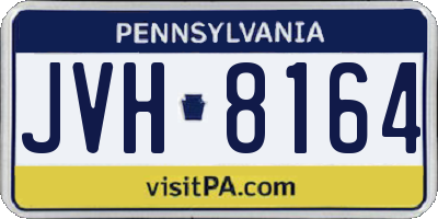 PA license plate JVH8164