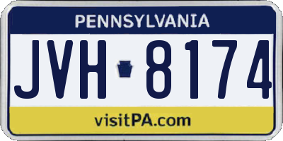 PA license plate JVH8174