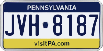 PA license plate JVH8187