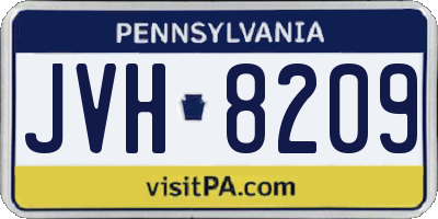 PA license plate JVH8209