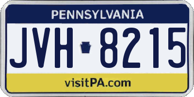 PA license plate JVH8215