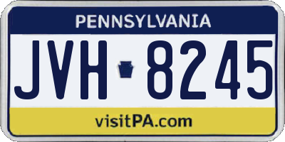 PA license plate JVH8245