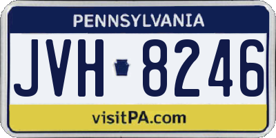 PA license plate JVH8246