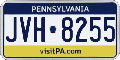 PA license plate JVH8255