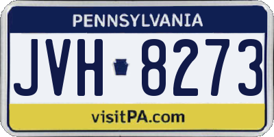 PA license plate JVH8273