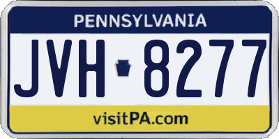 PA license plate JVH8277