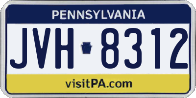 PA license plate JVH8312