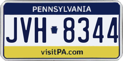 PA license plate JVH8344