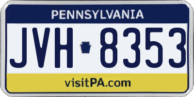 PA license plate JVH8353