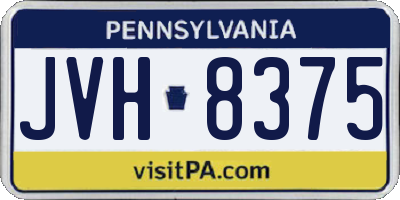 PA license plate JVH8375