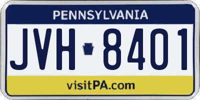 PA license plate JVH8401