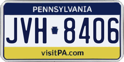 PA license plate JVH8406