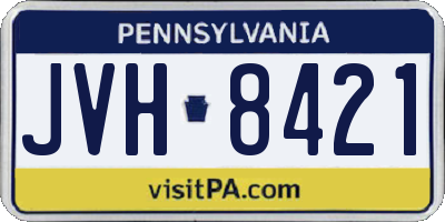 PA license plate JVH8421