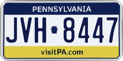 PA license plate JVH8447