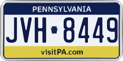 PA license plate JVH8449