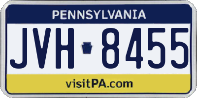 PA license plate JVH8455