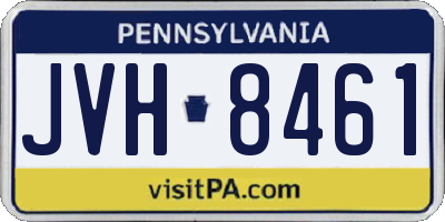 PA license plate JVH8461