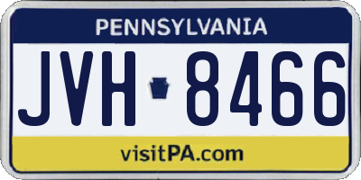 PA license plate JVH8466