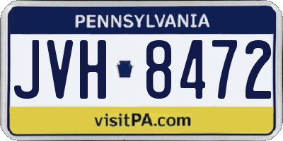 PA license plate JVH8472