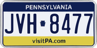 PA license plate JVH8477