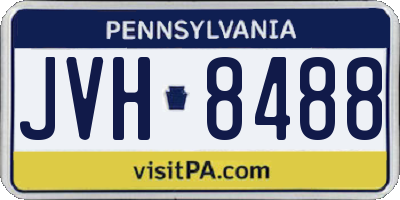 PA license plate JVH8488