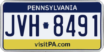 PA license plate JVH8491