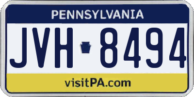 PA license plate JVH8494