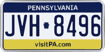 PA license plate JVH8496