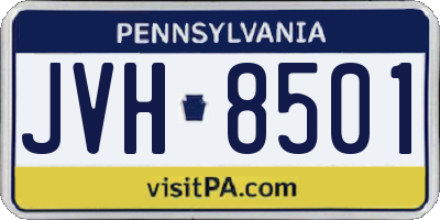 PA license plate JVH8501