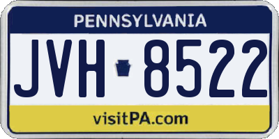 PA license plate JVH8522