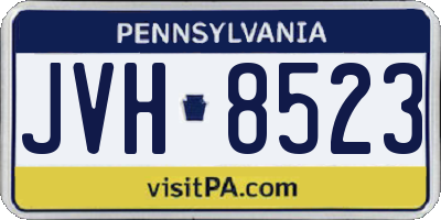 PA license plate JVH8523