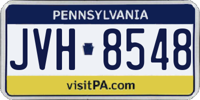 PA license plate JVH8548