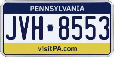 PA license plate JVH8553